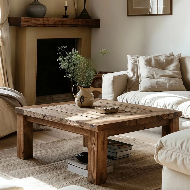 

Wood Coffee Table Elm Original Ecological Old Wood Design Sense Household Living Room Premium Sense Full Solid Wood Tea Table