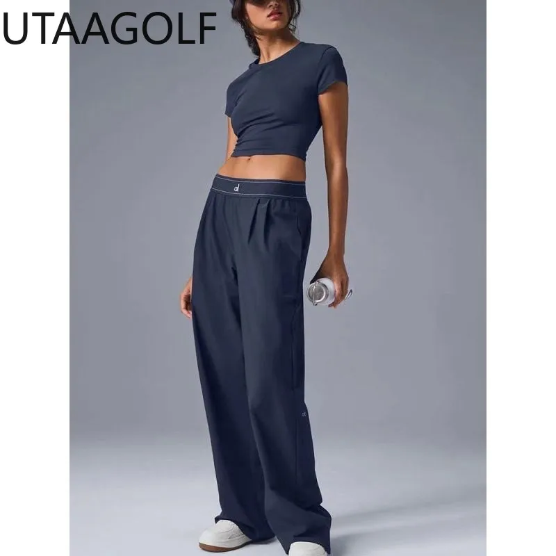 2025 Women's Leisure Sports High-waisted Fashion Pants Outdoor Fitness Yoga Casual Straight Leg Loose Wide Leg Pants