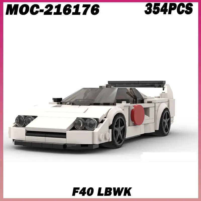 

354PCS MOC-216176 F40 LBWK MOC Speed Racing City Car Building Blocks Great Vehicle Model Sport Brick Toys Desk Ornaments