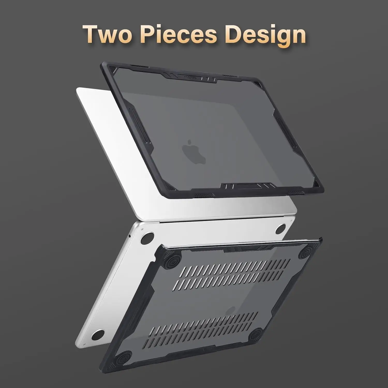 Etui na laptopa do Macbook Air 13, modele M5 A3449, M4 A3240, M3 A3113, M2 A2681, 2026, 2025, 2024, 2022, wytrzymała, twarda obudowa z TPU Bumpe — zdjęcie produktu 5