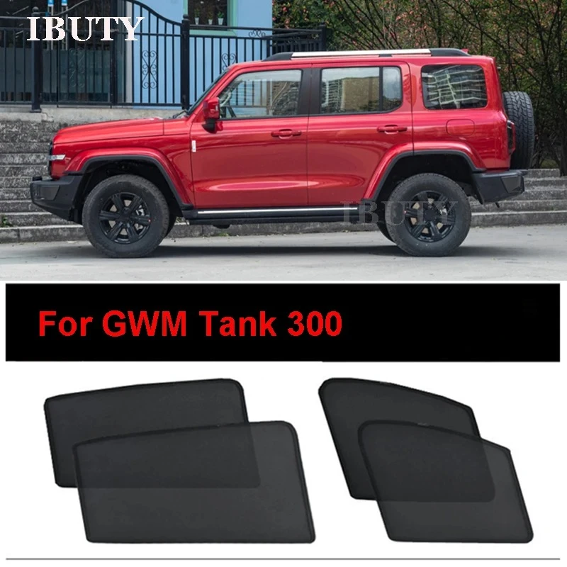 

For GWM WEY TANK 300 2021-2025 Magnetic Car Sunshade Sun Visor Side Window Mesh Curtains Sun Shade Cover UV Heat Sunshield