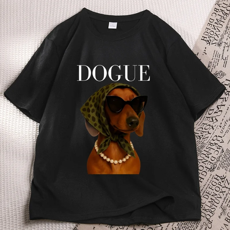 Funny Dachshund Dogue T-Shirt Women Sassy Weiner Dog Mom T Shirt Casual Round Neck Printed Doxie Tshirt Streetwear