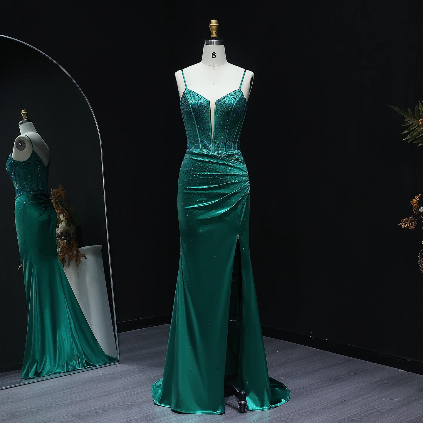 シャロンは言った-クラシックなピンクの人魚のウエディングドレス,クリスタル,女性のためのハート型のロングドレス,パーソナライズされたイブニングドレス,sh522