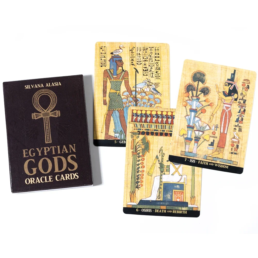 Egyptian Gods Oracle Cards by Silvana Alasia 36 cards deck ancient The Romantic Faery Oracle Tarot Beginner Learning Tarot Cards