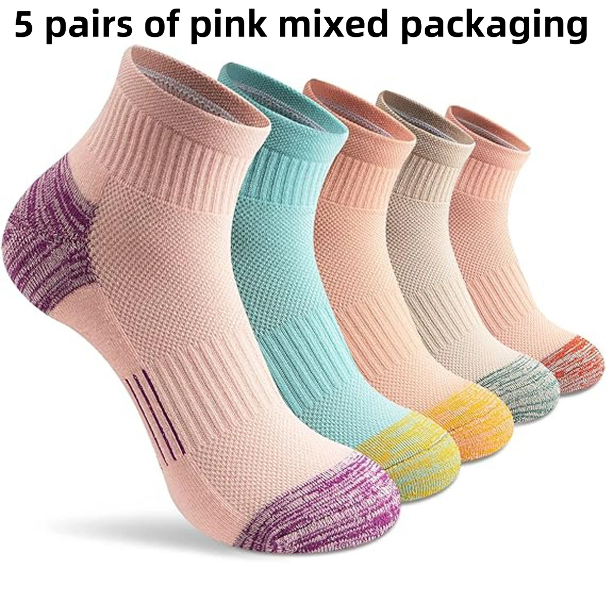 5 pairs of casual sports solid color mid tube socks suitable for both men and women, mesh breathable, odor proof,sweat absorbing