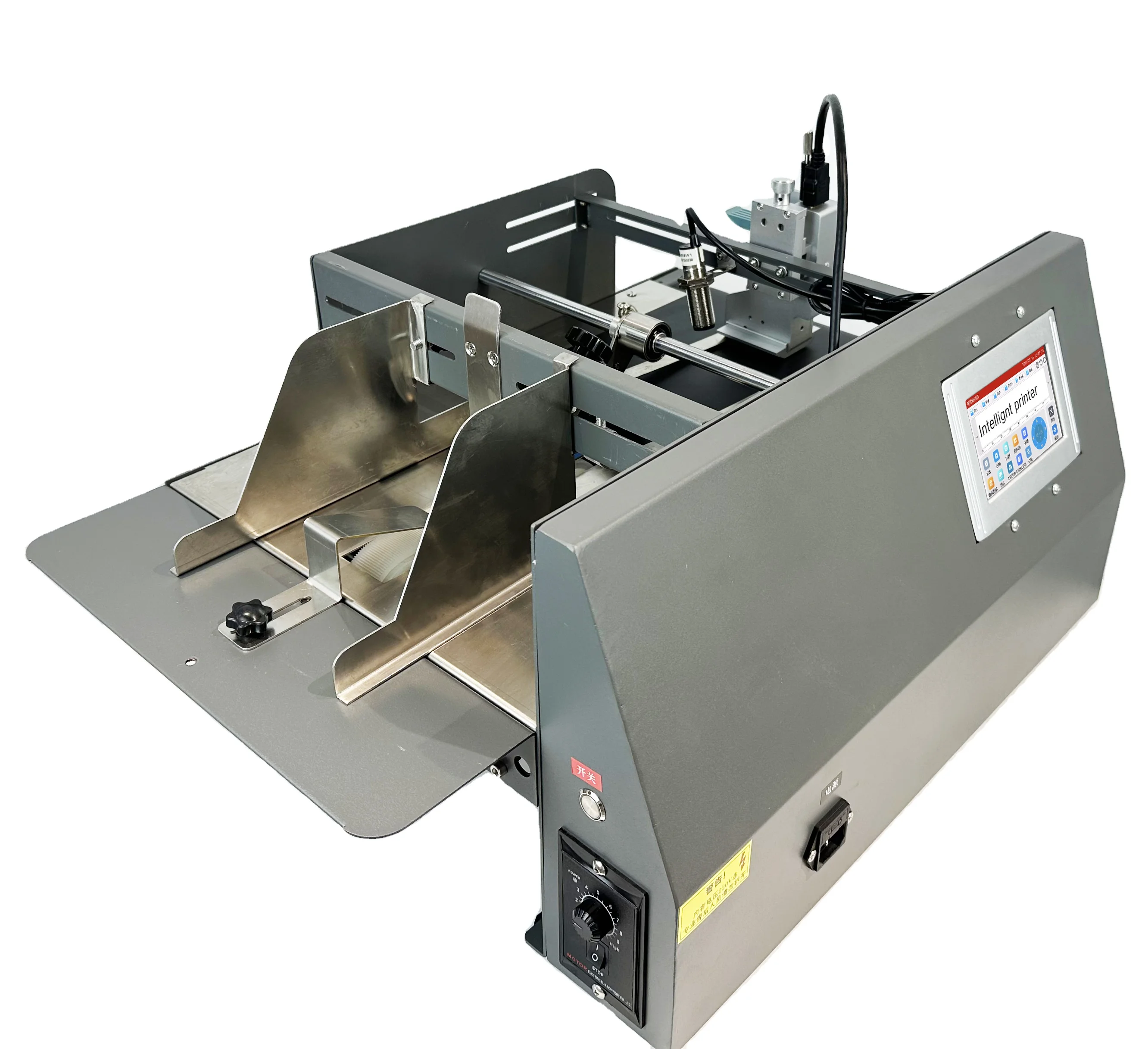 

Desktop Conveyor Friction Paper Cardboard Sheet Pouch Feeder Inkjet Printing Paging Machine