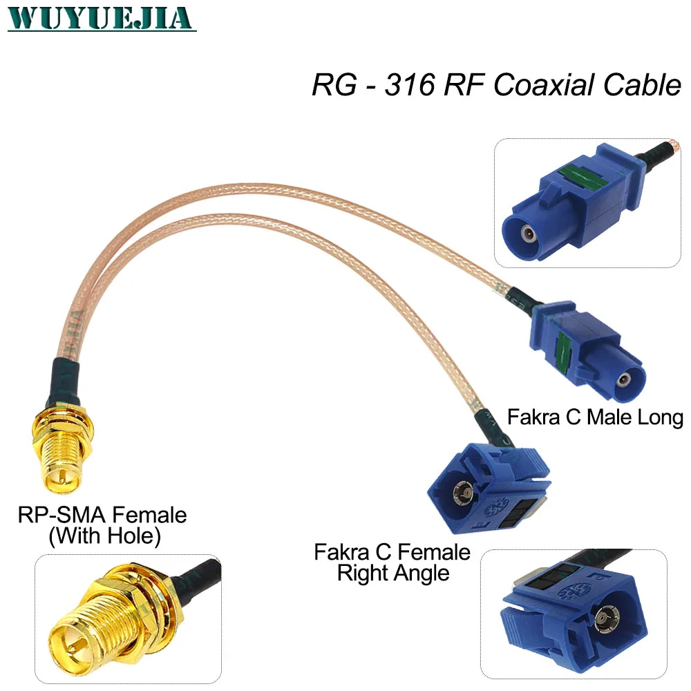 0.1~1 M Y 타입 RG-316 케이블 RP-SMA 암 핀에서 블루 파크라 C 수+암 50옴 커넥터 WIFI 라우터 안테나 RF 동축 케이블