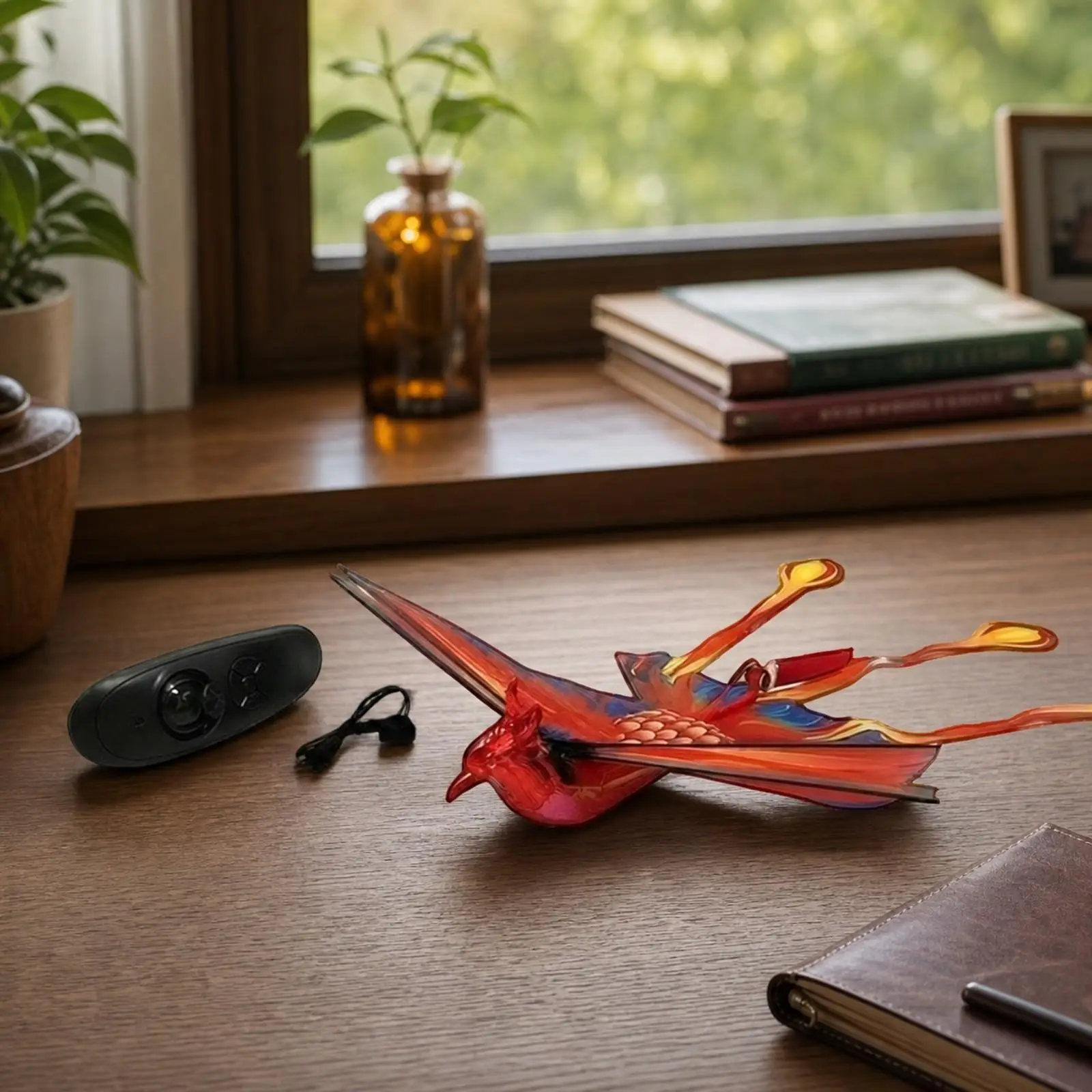 Long Range RC Flying Bird Electric Toy with Printed Feathers for Outdoor Activity