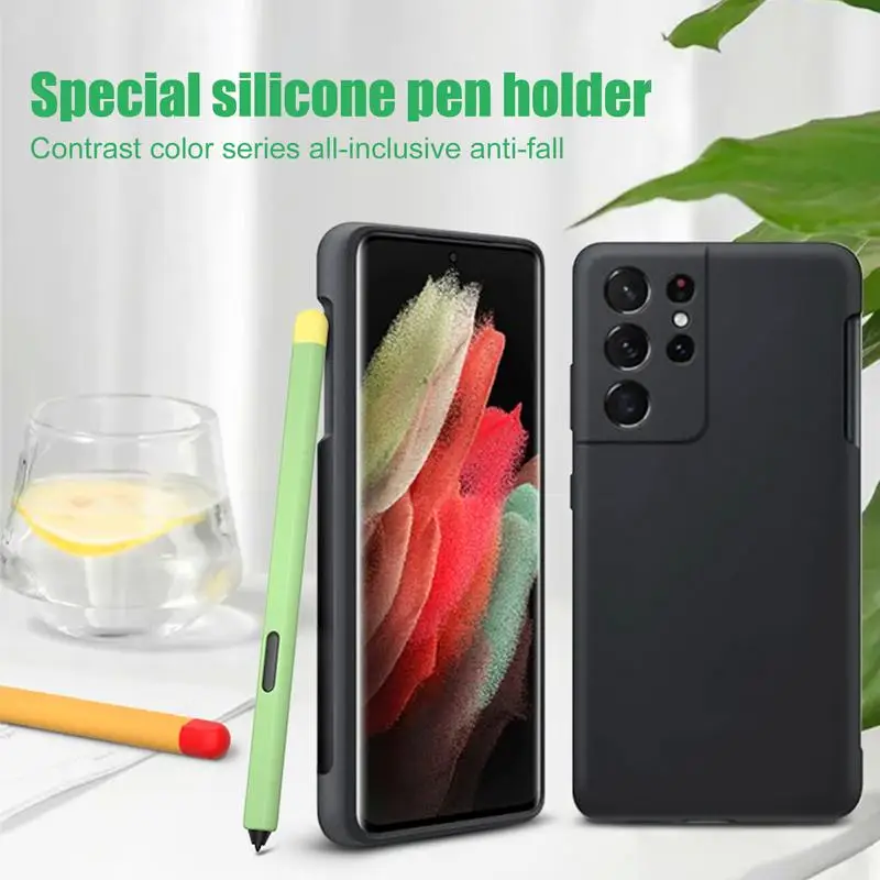 Soft Silicone Pen Case For Sam-sung Galaxys Tab S-Pen | Fruit & Vegetable Color Matching Drop Protection Sleeve Accessories