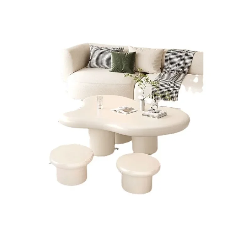 

The special-shaped table is simple, the cream wind clouds are special-shaped, and the coffee table is a small