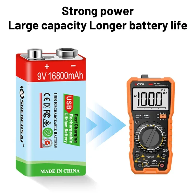 Special Offer 9v-9v Rechargeable Battery 9V Lithium Battery Used for Multimeter Microphone Toy Remote Control Electric Guitar