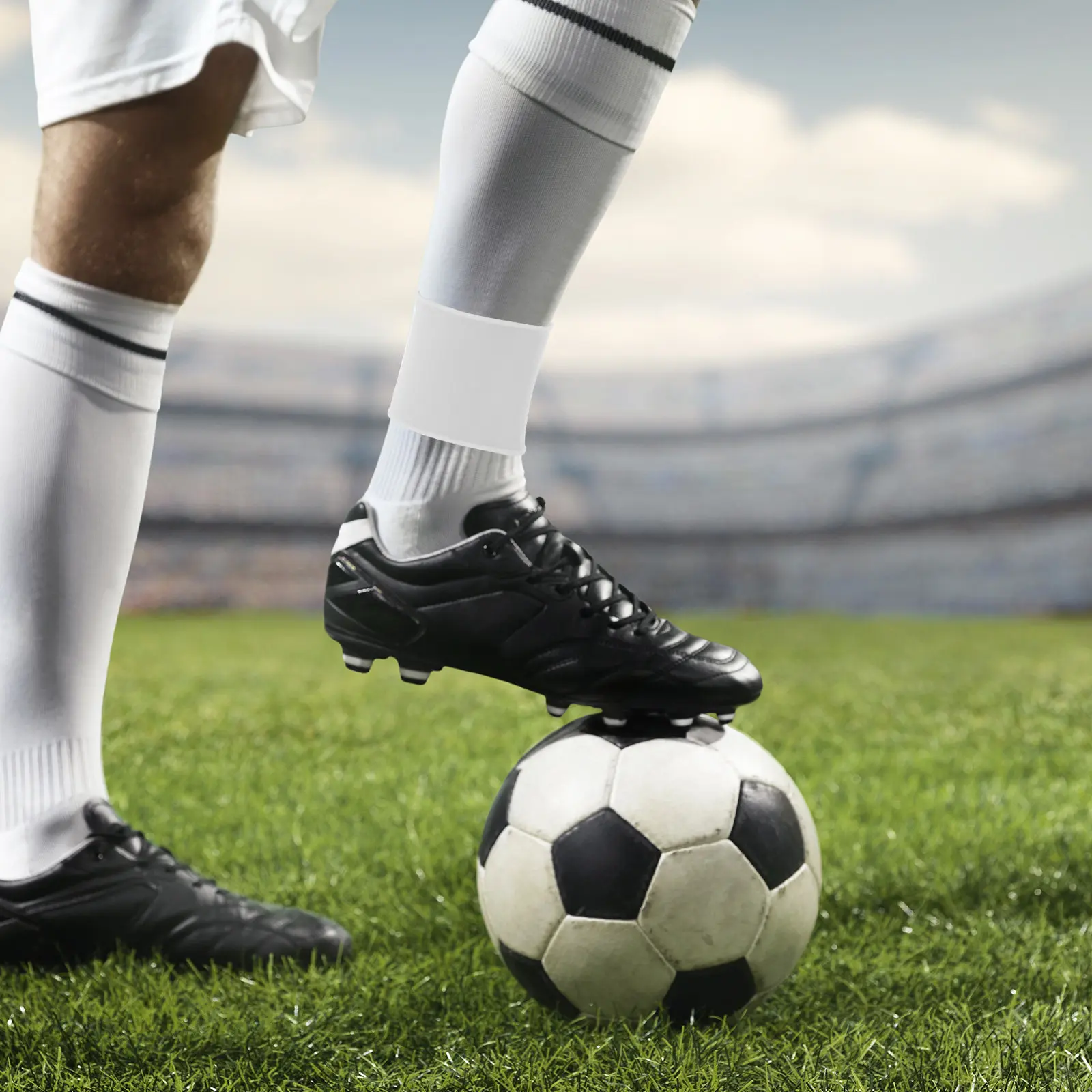 1Pair Soccer Silicone Shin Guard Bands Elastic Soccer Leg Straps Non Slip Protective Shin Pad Holders for Training Football view 5