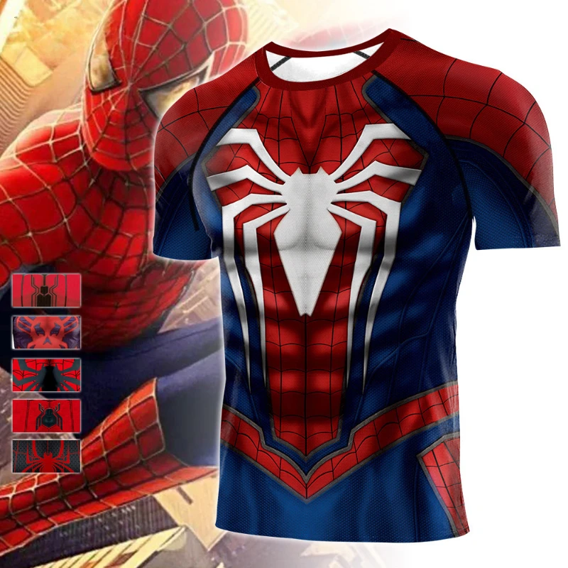 

Marvel Superhero Compression Shirt Spidermen Printed Cosplay Costume for Adult Bodysuits Carnival Halloween Carnival Party Top