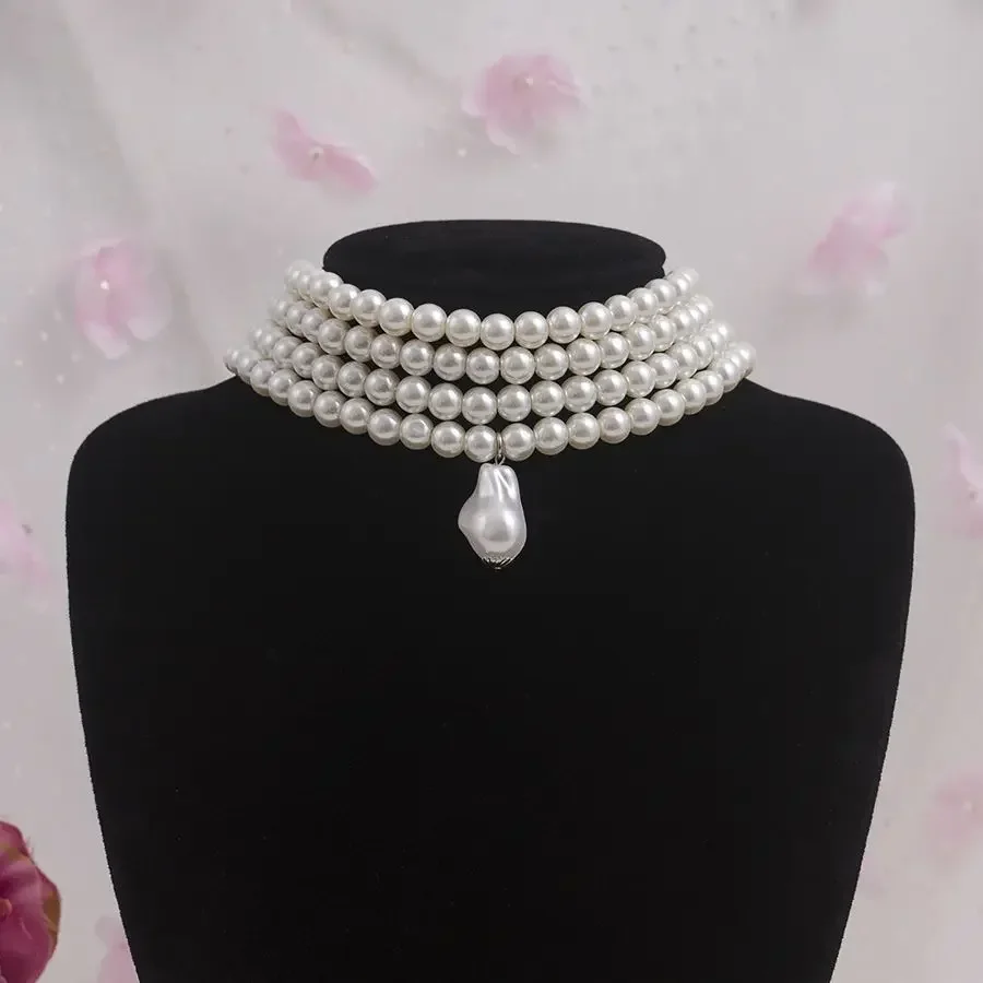 Multi-layer Imitation Pearl Necklace Fashion Four-layer Clavicle Chain Collar