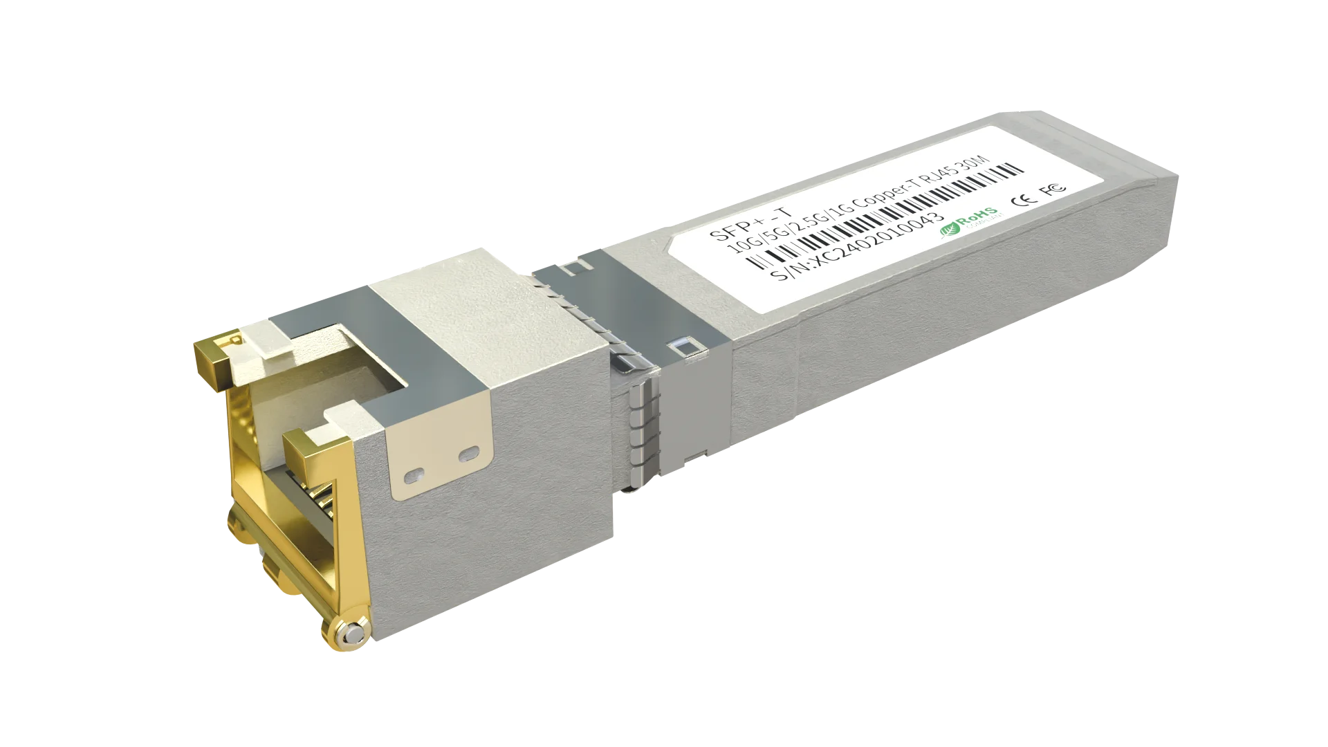 구리 SFP + 트랜시버 모듈, Cisco Mikrotik 이더넷 광섬유 스위치와 호환 가능, 10G RJ45 포트, 10 GBase-T, 30M, 80M