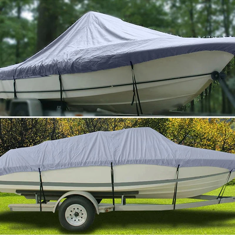 الثقيلة 800D البحرية الصف البوليستر غطاء قارب مقاوم للماء الخامس بدن غطاء 14 '-16' قوارب قابلة للمقطورة 5 الأشرطة تشديد يناسب #5