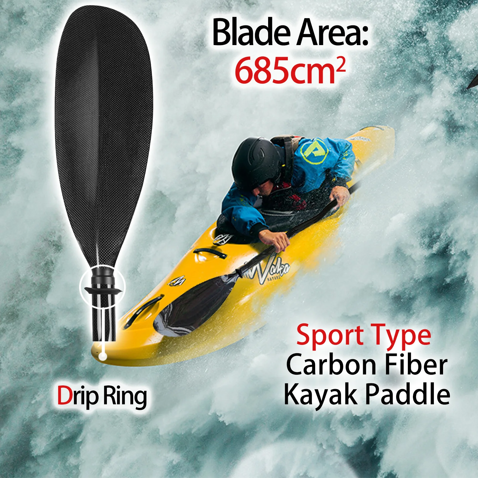 2 Piece Full Carbon Fiber Kayak Paddle Bent Shaft  Light Weight Sport Line Boats Oars 10cm Adjustable length Kayak Accessories