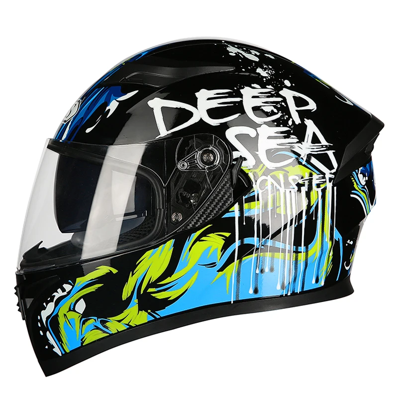 

Racing Bike helmet DOT approved motorcycle helmet double lens design removable and washable liner