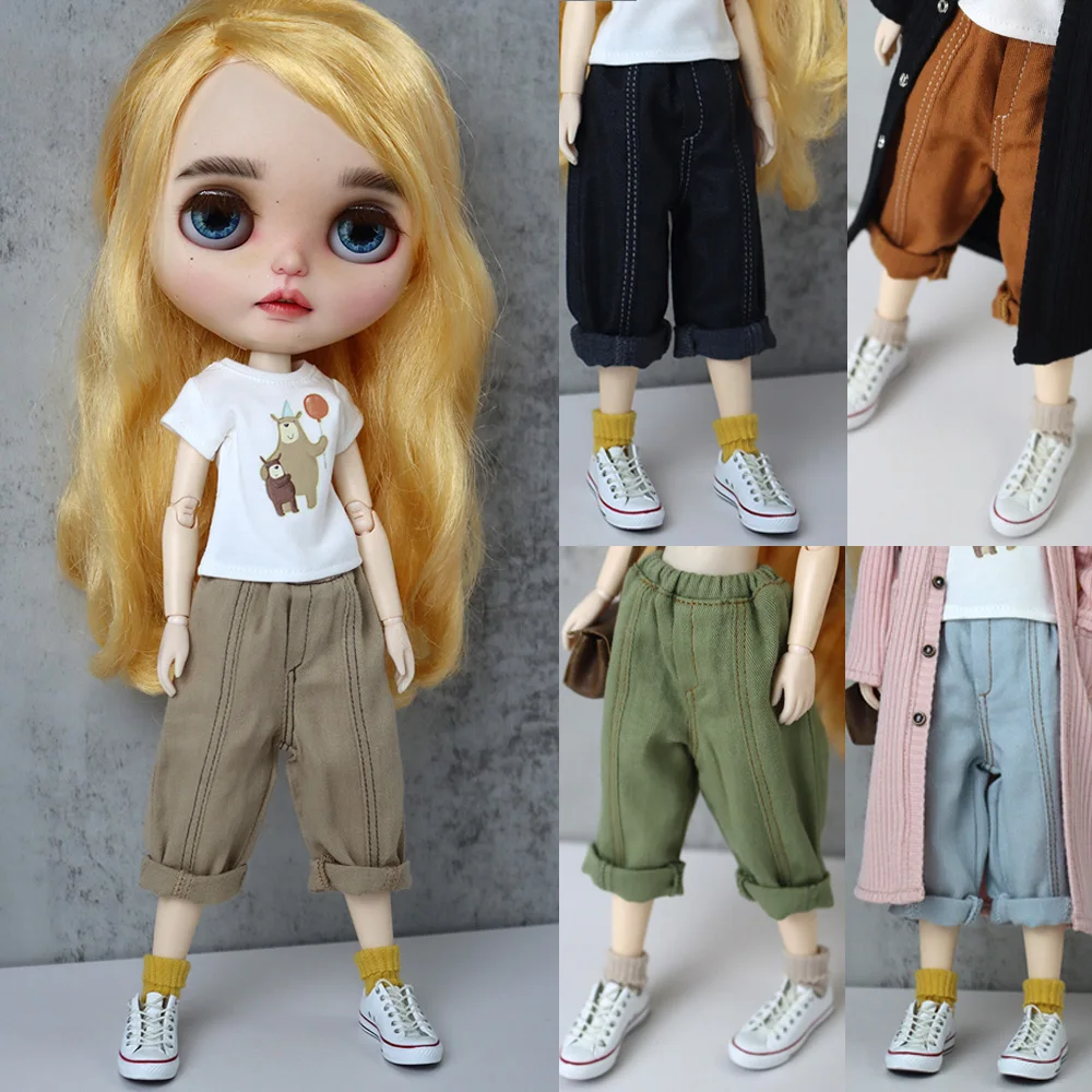 Blyth Accessories Azone OB22 OB24 Clothes Fashion T-Shirts Long Trench Coats Jeans Toys Gifts