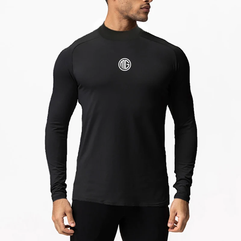 

Mens Compression Running T-shirts Muscleguys Fitness Tight Long Sleeve Sport Shirt Jogging Gym Sportswear Quick Dry Rashgards
