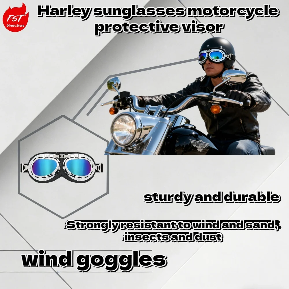 

Винтажные классические очки для мотоциклистов, ветрозащитные, с защитой от ультрафиолета, для активного отдыха и езды на мотоцикле