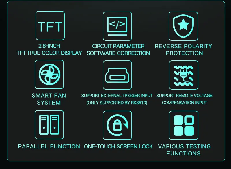 Charge électronique REK - Interface de communication RK8510 150V 40A 400W RS232 RS485