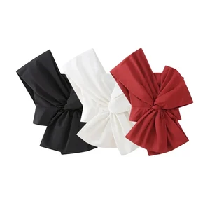 Frauenhandel asymmetrisch gebundene abgeschnittene, eine Schulter, Reißverschluss, Frauenhemden, sexy Mode 12 Hauptverkaufsbluse Reißverschluss - №4