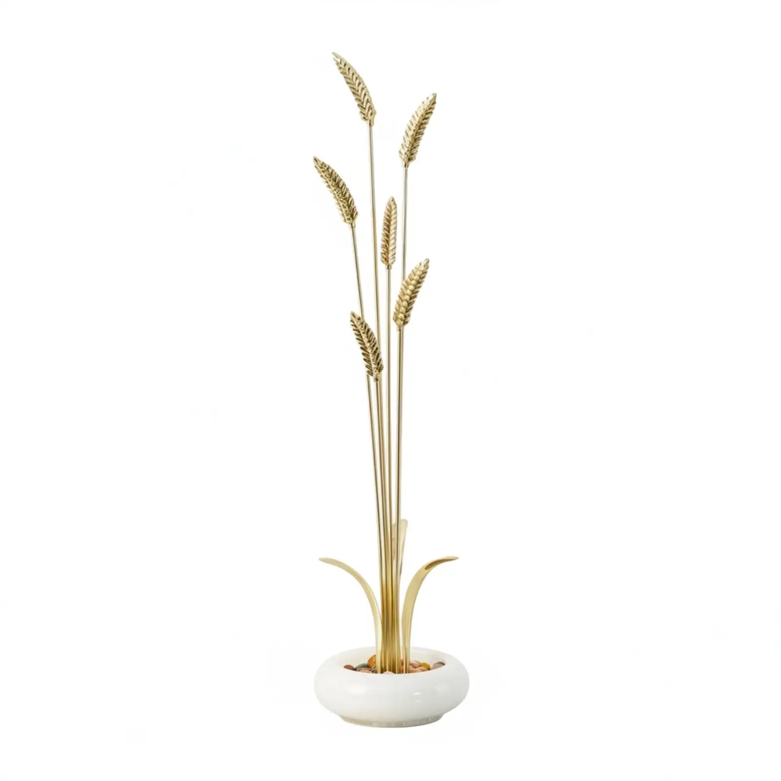 Brass Sculpture with Jade Bowl Elegant Tabletop Ornament Decor for Homeowners, Art Collectors, Living Room, Entryway, Console