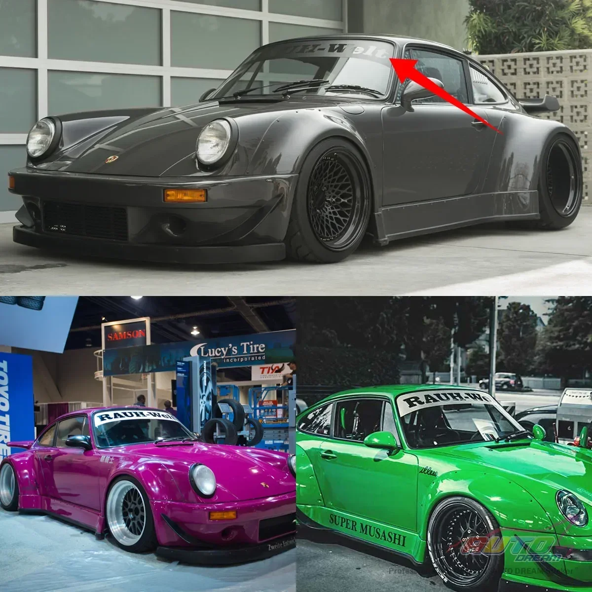Car Styling Decal for RAUH-Welt Windscreen decal sticker HF Auto Front Sunshade Rear Windshield Window Stickers