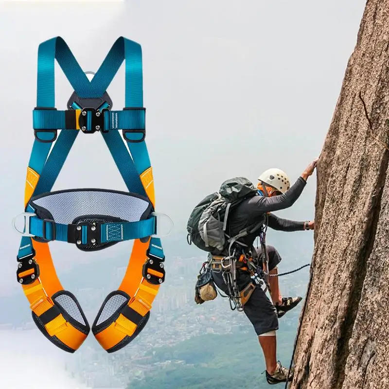 Safety Harness For Construction Climbing Harness Safety Belt Five-Point Climbing Belt Fall Protection Construction Harness