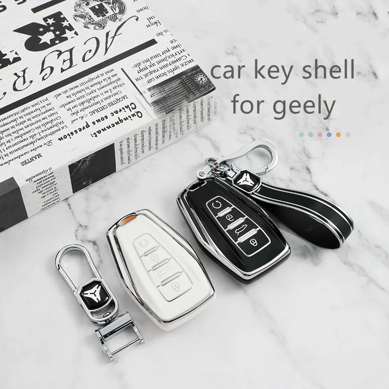 Soft TPU Car Key Case for Geely Coolray 2019-2020 Atlas Boyue NL3 Emgrand X7 EX7 SUV GT GC9 Borui Full Cover Accessories