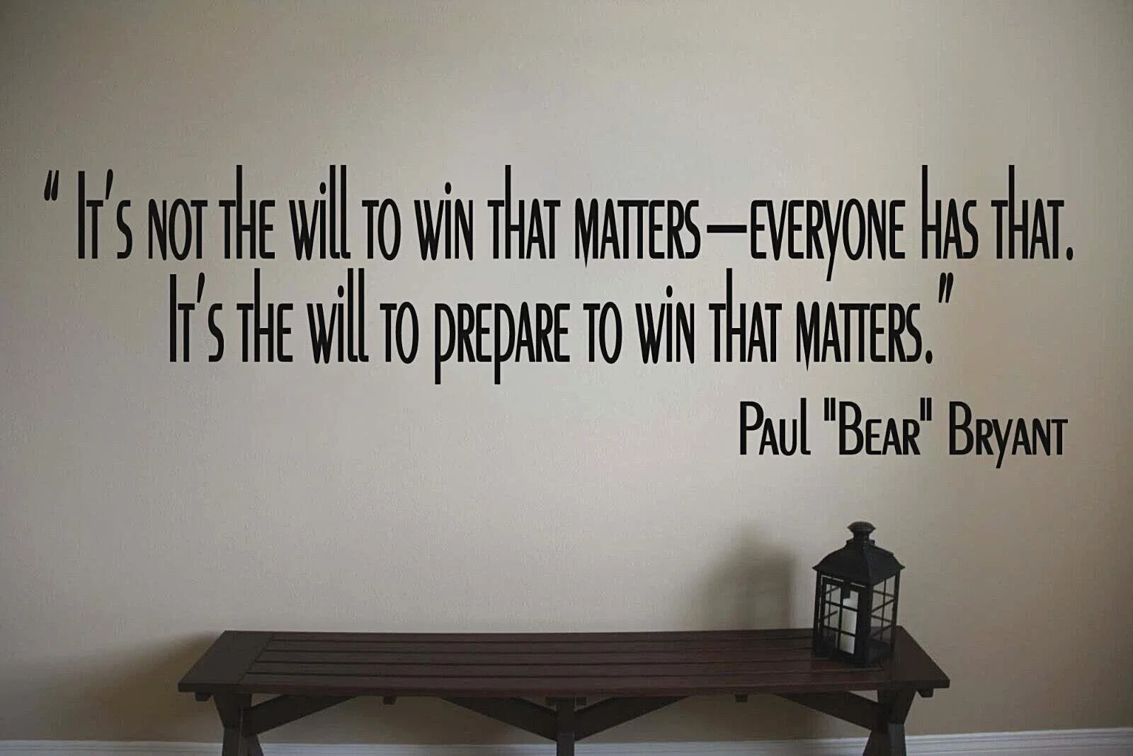

Bear Bryant Inspirational Alabama football quote Vinyl Decal Wall Art Sticker removeable decor self-adhesive