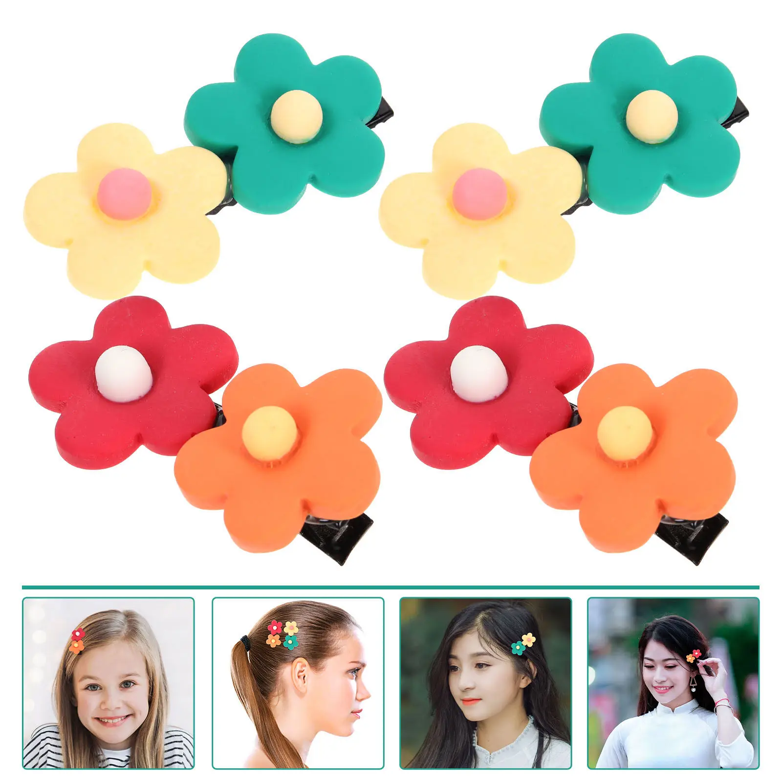 

8Pcs Flower Hair Clips for Little Girls Tiny Duck Billed Hairpins No Crease Small Hair Clips for Toddlers Kids Comfortable