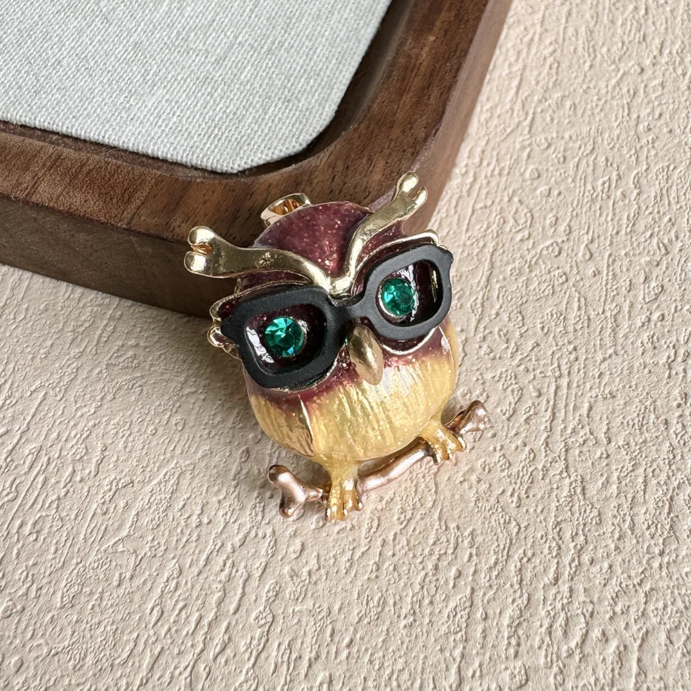 Japanese And Korean Enamel Cartoon Owl Brooches For Women Luxury Design Cute Bird Animal Brooch Pins Jewelry Accessories Gifts