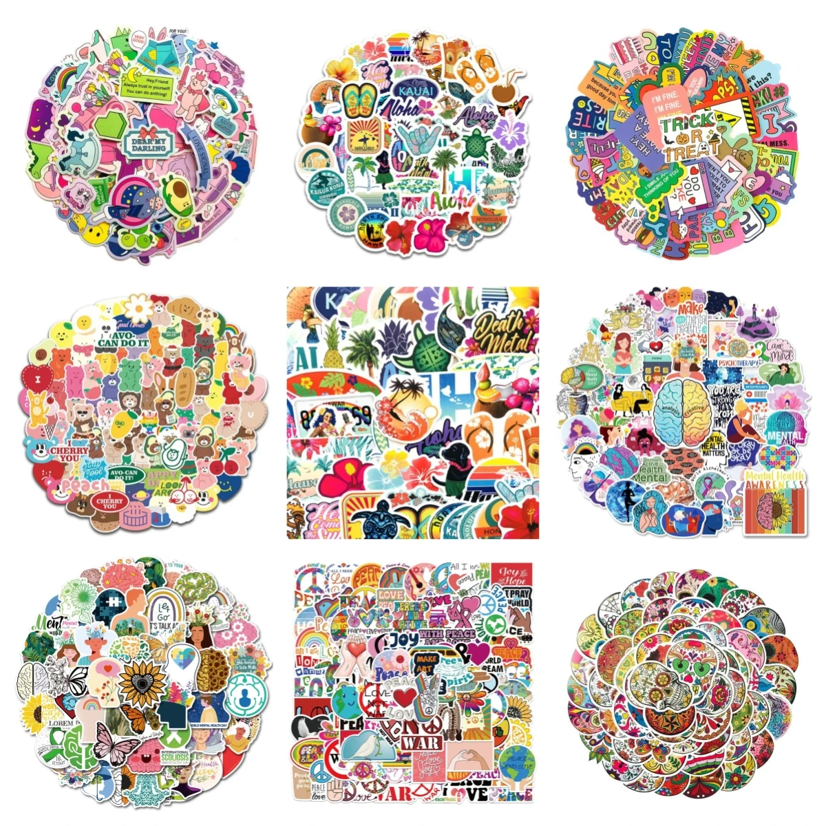 

10/30/50PCS Cartoon Mental Health Graffiti Waterproof Stickers Personalized Creative Decoration Fashion CupGuitarHelmetWholesale