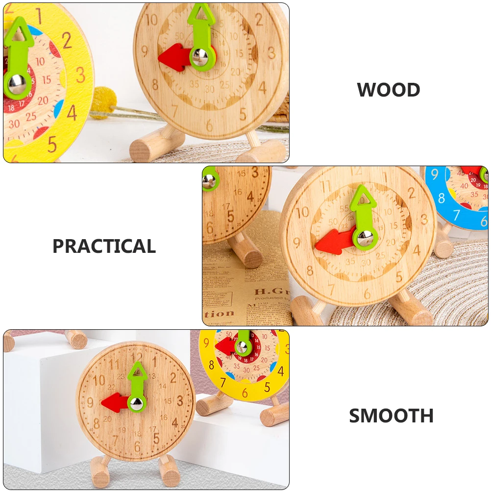 

Wooden Toy Teaching Clock Kids Cognitive Educational Puzzle Shape Time Skills Colorful Toddler Preschool Learning Wall Decor
