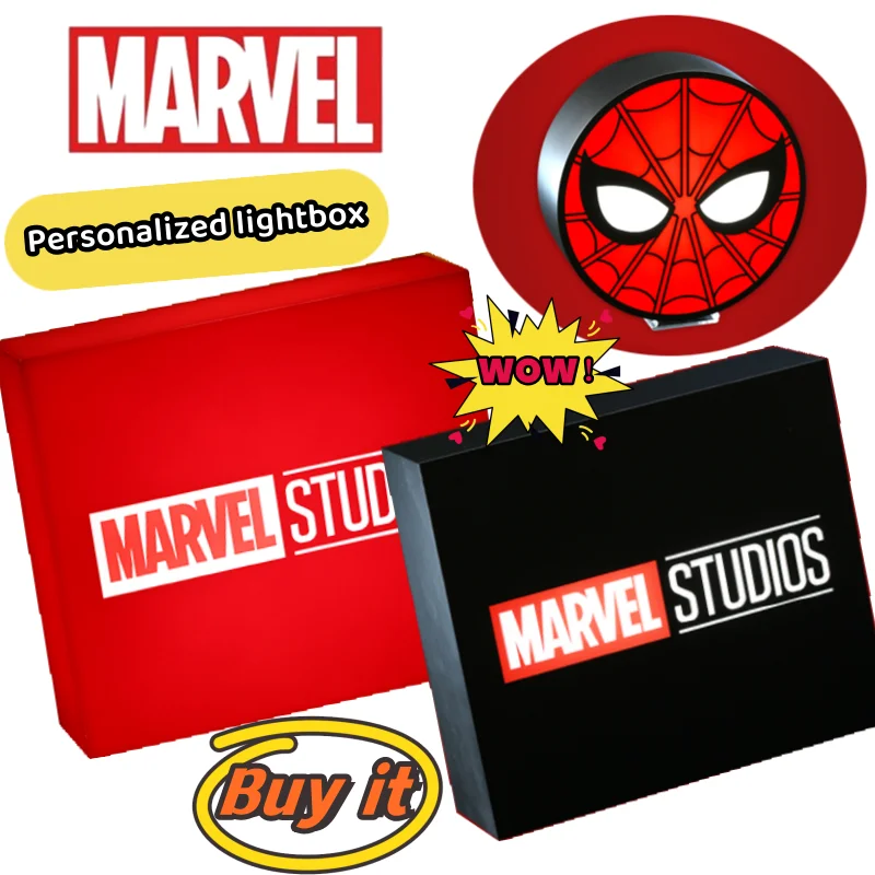 

The Avengers Spiderman high color value new creative rectangular light box personality simple home desktop round lamp decoration