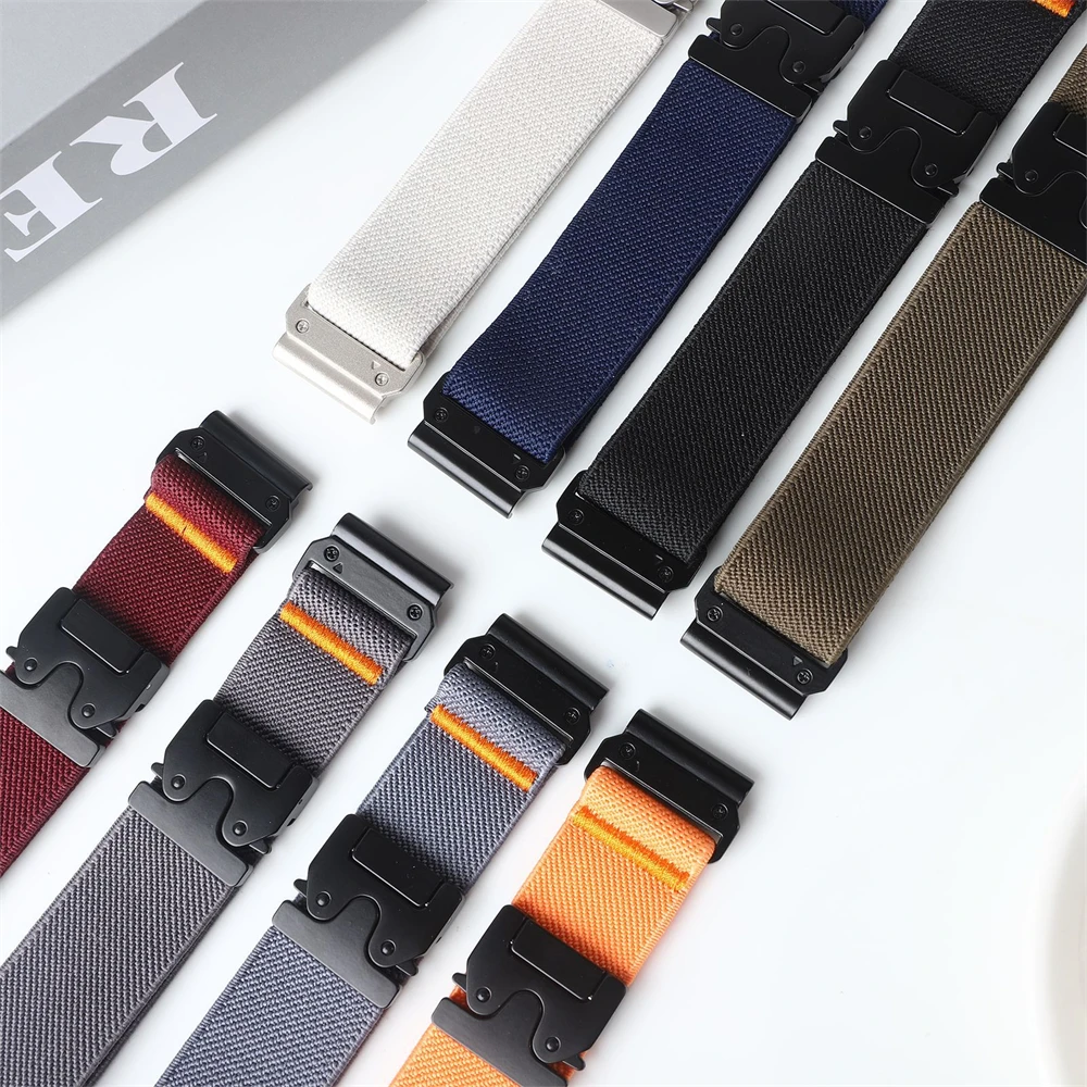 22mm 26mm nylon Strap For Garmin fenix 5 5X 6 6X 7 7X 8 Band sports Quick-release rugged watchband