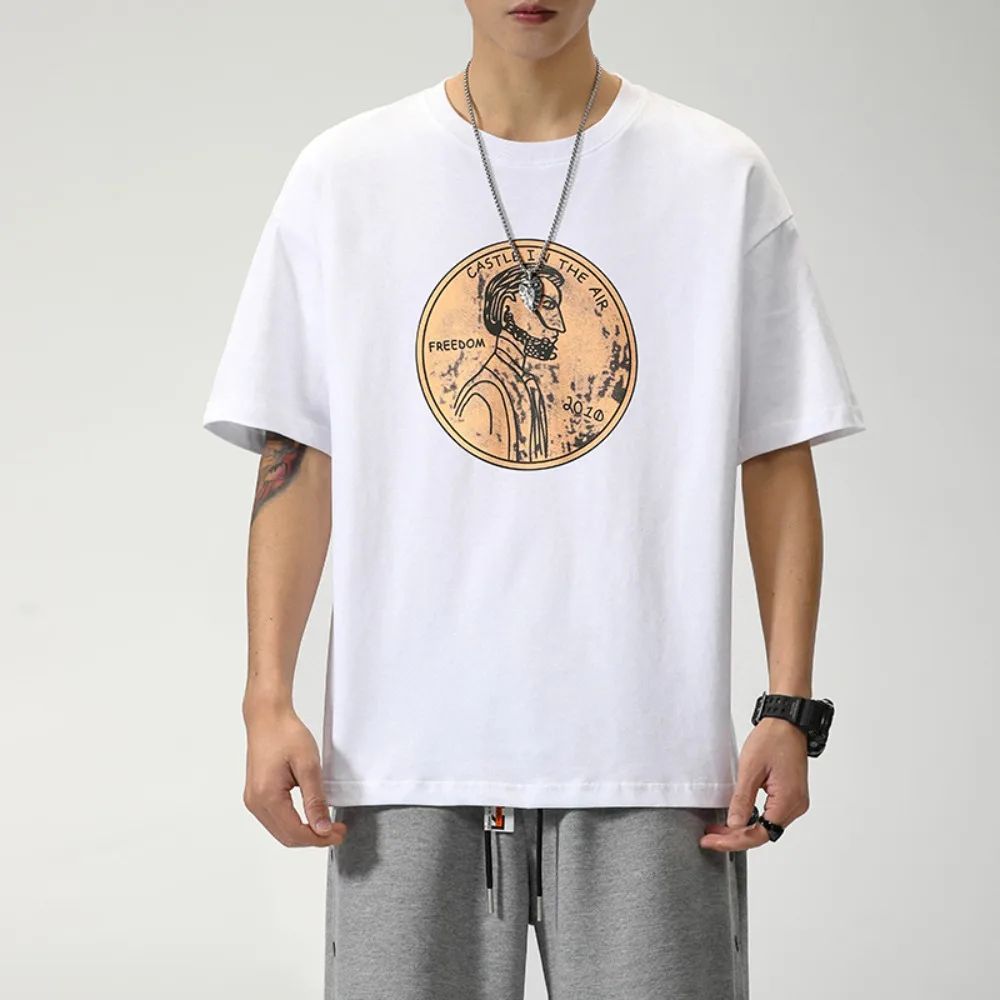 

Comfortable Loose Cotton T-shirt Cartoon Short Sleeve Plus Size Pullover Shirt Unisex O-neck Couple Clothing Tees Women Men