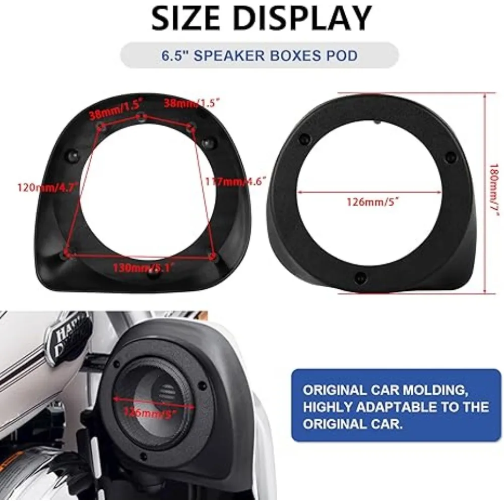 Kotak Sarung Tangan Fairing Bawah Sepeda Motor Kotak Speaker Pod 6.5 "untuk Harley Touring Electra Glide Street Glide Road Glide 1993-2022