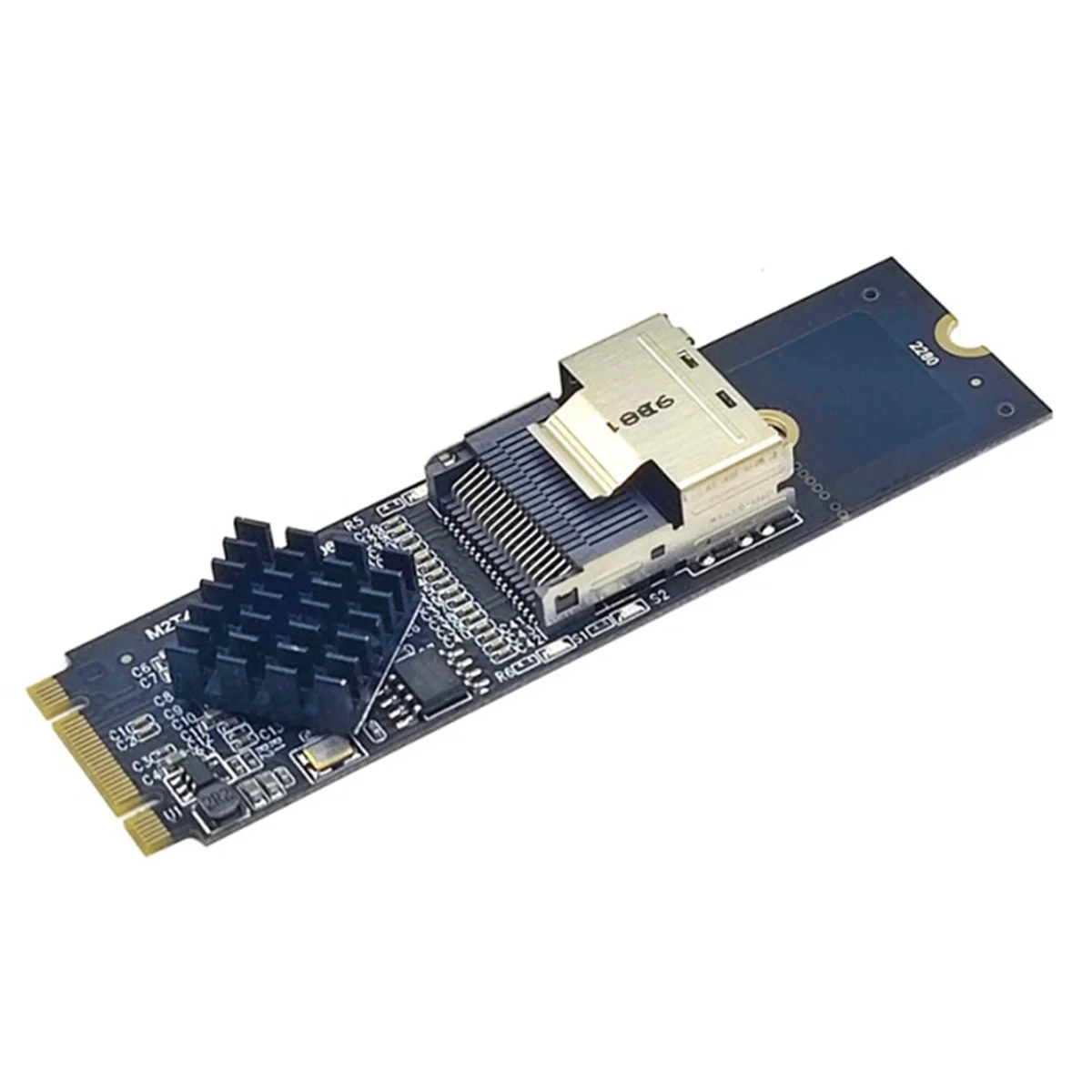 B74A 2X M.2 NVME to Mini SAS SFF-8087 Expansion Card Support 4 Port SATA3.0 6Gbps HDD SSD SATA Controller SFF8087 to M2 NVME