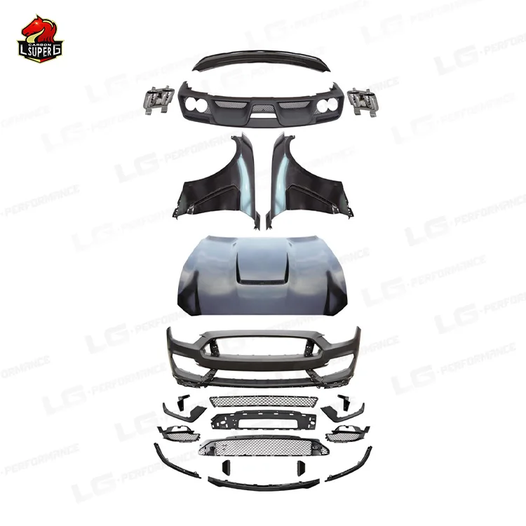 

Promotion GT350 Style Body Kit for Ford Mustang 2015 2016 2017 with Engine Hood Aluminum Bonnet Front and Rear Bumper Grille