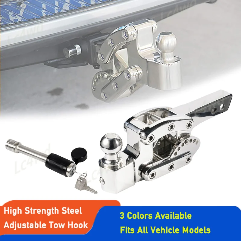 LC4WD 4x4 Exterior Accessories Steel 2 Inch Rear Bumper Tow Trailer with Lock Adjustable Towing Connector For Off Road Vehicle