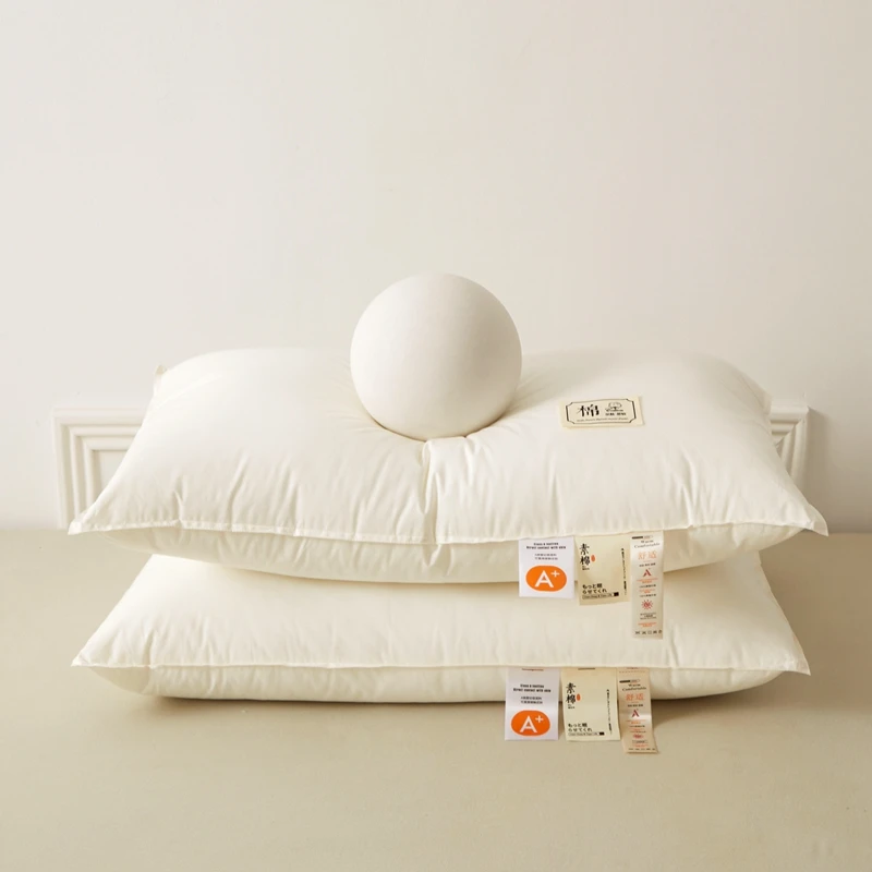 Five Star Hotel Pillow 48x74cm Pillow Core for Home Deep Sleep Neck Protection Without Collapsing Velvet Fiber Breathable Pillow