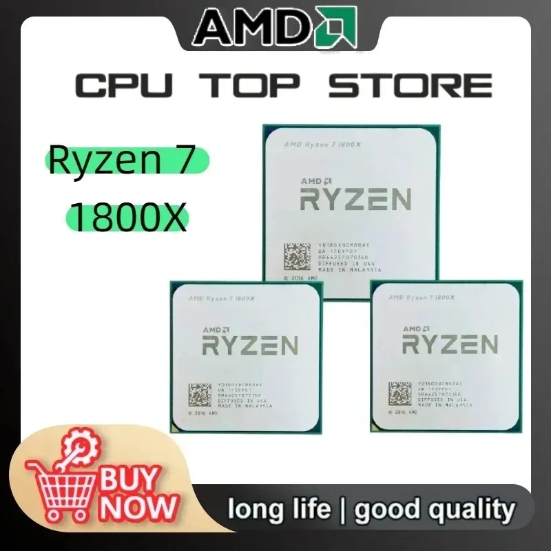 AMD Ryzen 7 1800X R7 1800X Processor 100% Brand New Original 3.60GHz‑4.0GHz 8‑Cores 16‑Threads 95W TDP AM4 Desktop Computer CPU