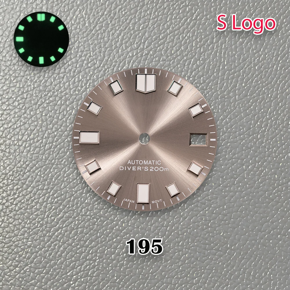 Nuovo quadrante NH35 blu da sub con logo S da 28,5 mm verde nottilucenti adatto per movimento NH36 accessori per la modifica dell'orologio di vendita calda