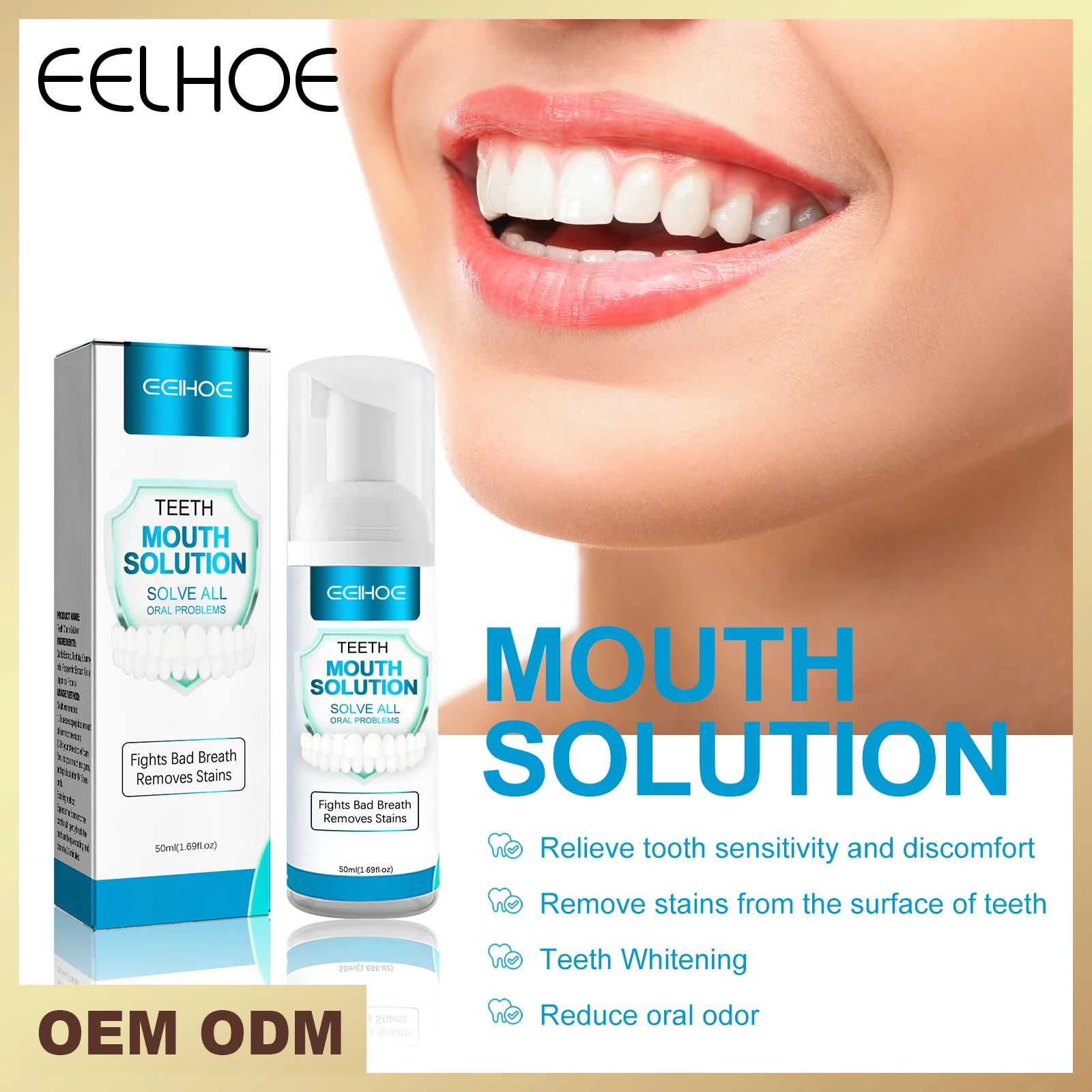 Toothpaste Mousse Teeth Cleaning and Brightening Toothpaste 50ml Yellow Teeth Removal Tooth Stains Oral Hygiene