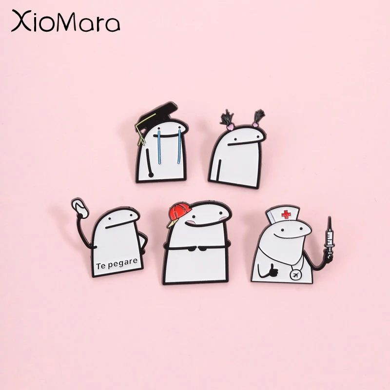 Pin de esmalte Flork Meme, broche de metal con diseño de meme de enfermera graduada llorando, insignias de solapa, accesorios, regalos para amigos