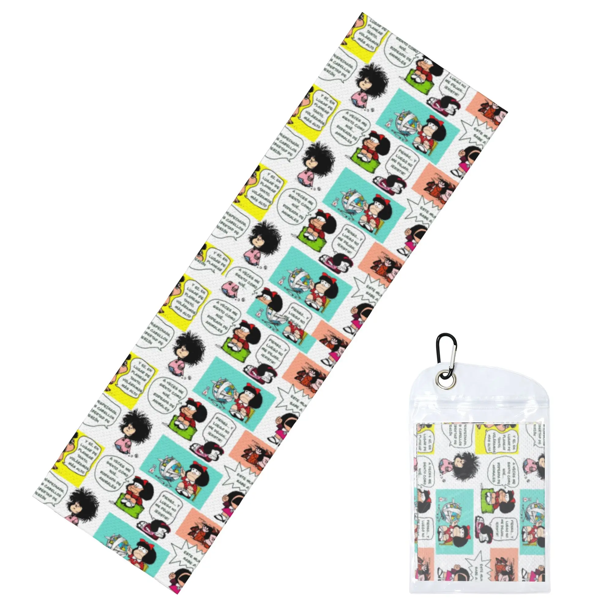 Manga Quino Mafalda Cold Exercise Towel Kawaii Cartoon Yoga And Fitness Running Outdoor Activities Travelling Camping Towels