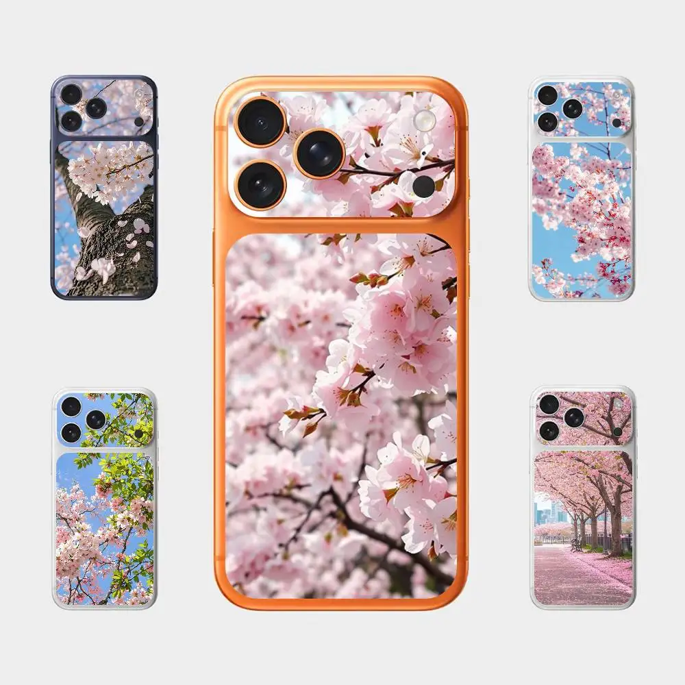 

Cherry blossoms Plain Decal Skin for iPhone17 Pro Max Mini Back Film Cover Wrap Screen Protector Anti-scratch Durable Sticker